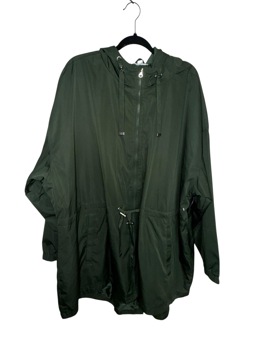 Time and Tru Hooded Raincoat - Dark Green
